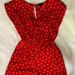 Red Anchor Printed Romper!